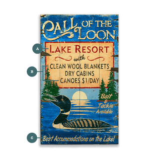 Call of the Loon - Wood & Metal Wall Art Wood & Metal Wall Art Out West Design Wood 8" x 14"