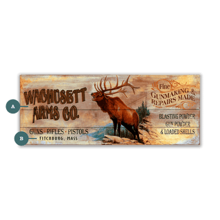Wachusett Arms Co. - Wood & Metal Wall Art Wood & Metal Wall Art Out West Design Wood 16" x 7"