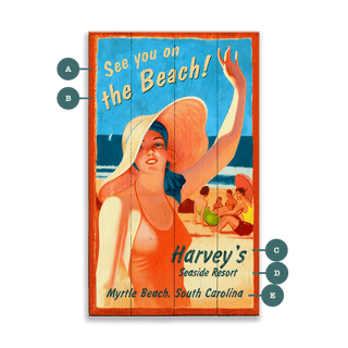 See You on the Beach - Wood & Metal Wall Art Wood & Metal Wall Art Out West Design Wood 8" x 14"