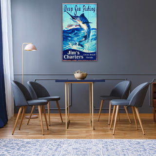 Deep Sea Fishing Charters - Wood & Metal Wall Art Wood & Metal Wall Art Out West Design