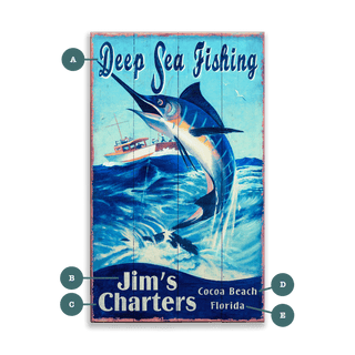 Deep Sea Fishing Charters - Wood & Metal Wall Art Wood & Metal Wall Art Out West Design