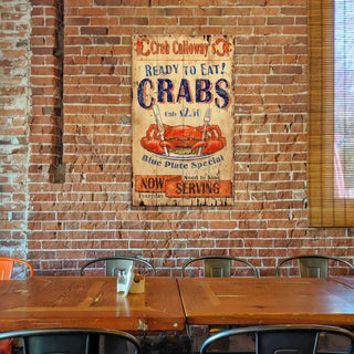 Ready to Eat Crabs - Wood & Metal Wall Art Wood & Metal Wall Art Out West Design