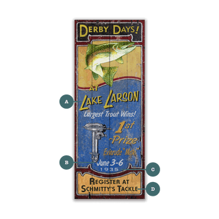 Derby Days: Trout - Wood and Metal Wall Art Wood & Metal Wall Art Out West Design Wood 7" x 16"