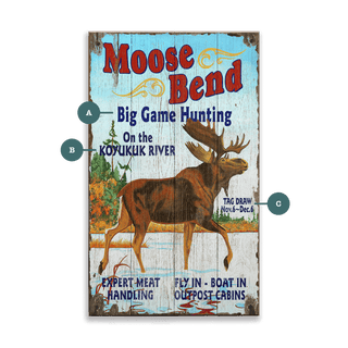 Moose Bend - Wood & Metal Wall Art Wood & Metal Wall Art Out West Design Wood 8" x 14"