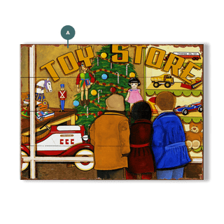 The Toy Store Window - Wood & Metal Wall Art Wood & Metal Wall Art Out West Design Wood 12" x 9"