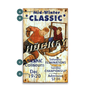 Mid-Winter Classic Hockey - Wood & Metal Wall Art