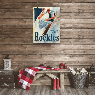 Winter In The Rockies - Wood & Metal Wall Art Wood & Metal Wall Art Out West Design