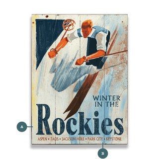 Winter In The Rockies - Wood & Metal Wall Art Wood & Metal Wall Art Out West Design Wood 12" x 9"