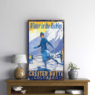 Winter in the Rockies - Wood & Metal Wall Art Wood & Metal Wall Art Out West Design