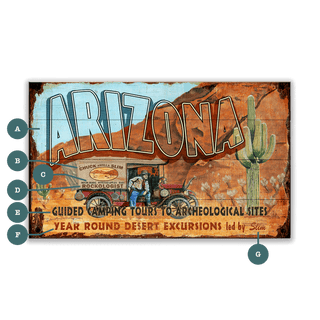 Arizona Slim - Wood & Metal Wall Art Wood & Metal Wall Art Out West Design Wood 14" x 8"