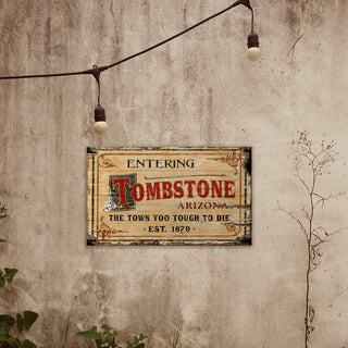 Entering Tombstone - Wood & Metal Wall Art Wood & Metal Wall Art Out West Design