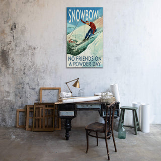 No Friends On A Powder Day - Wood & Metal Wall Art Wood & Metal Wall Art Out West Design
