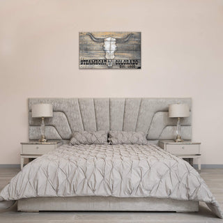 Longhorn Skull - Wood & Metal Wall Art Wood & Metal Wall Art Out West Design