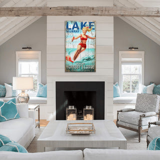 Retro Slalom Skier - Wood & Metal Wall Art Wood & Metal Wall Art Out West Design