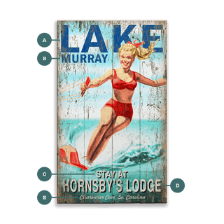 Retro Slalom Skier - Wood & Metal Wall Art Wood & Metal Wall Art Out West Design