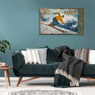 Slalom in Orange - Wood & Metal Wall Art