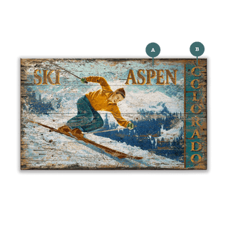 Slalom in Orange - Wood & Metal Wall Art
