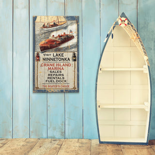 Crane Island Marina- Wood & Metal Wall Art Wood & Metal Wall Art Out West Design