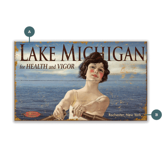 Lady Michigan - Wood & Metal Wall Art Wood & Metal Wall Art Out West Design Wood 14" x 8"