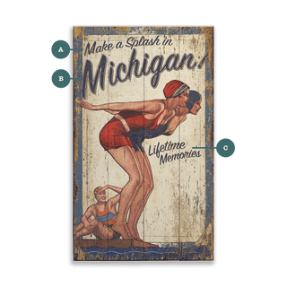 Make a Splash - Wood & Metal Wall Art Wood & Metal Wall Art Out West Design Wood 8" x 14"