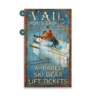 Vail Sports Shop - Wood & Metal Wall Art Wood & Metal Wall Art Out West Design Wood 8" x 14"