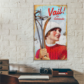 Vail Lady - Wood & Metal Wall Art Wood & Metal Wall Art Out West Design