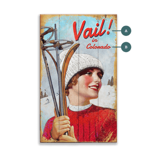 Vail Lady - Wood & Metal Wall Art Wood & Metal Wall Art Out West Design Wood 8" x 14"
