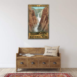 Lower Falls at Yellowstone National Park - Wood & Metal Wall Art Wood & Metal Wall Art Out West Design