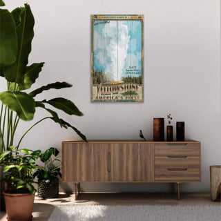 Old Faithful Geyser - Yellowstone - Wood & Metal Wall Art Wood & Metal Wall Art Out West Design