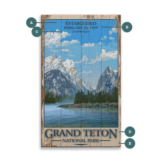 Grand Teton National Park: Established - Wood & Metal Wall Art Wood & Metal Wall Art Out West Design