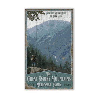 Great Smoky Mountains National Park: Since 1934 - Wood & Metal Wall Art Wood & Metal Wall Art Out West Design Wood 8" x 14"
