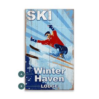 Powder Wings Ski Jump - Wood & Metal Wall Art