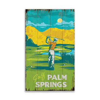 Palm Springs Gold: Distressed Finish - Wood & Metal Wall Art Wood & Metal Wall Art Out West Design Wood 8" x 14"