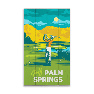 Palm Springs Gold: Smooth Finish - Wood & Metal Wall Art Wood & Metal Wall Art Out West Design Wood 8" x 14"