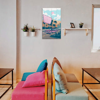 Cruising Through Retro Paradise: Clean - Wood & Metal Wall Art Wood & Metal Wall Art Out West Design