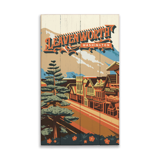 Leavenworth, Washington: Smooth Finish - Wood & Metal Wall Art Wood & Metal Wall Art Out West Design Wood 8" x 14"