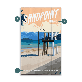 City Beach Scene: Smooth Finish - Wood & Metal Wall Art Wood & Metal Wall Art Out West Design Wood 8" x 14"