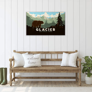 Grizzly at Glacier: Smooth Version - Wood & Metal Wall Art Wood & Metal Wall Art Out West Design