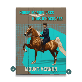 Horse Manoeuvres - Wood & Metal Wall Art Wood & Metal Wall Art Out West Design Wood 9" x 12"