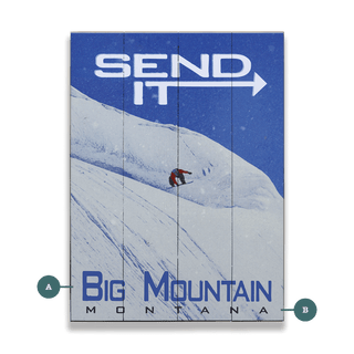 Send It Snowboarder  - Wood & Metal Wall Art
