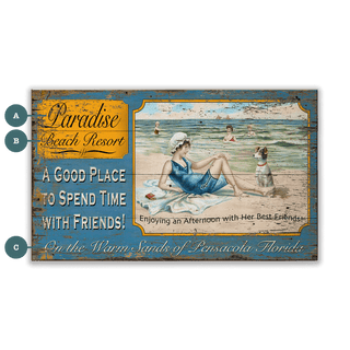 Paradise Beach - Wood & Metal Wall Art Wood & Metal Wall Art Out West Design