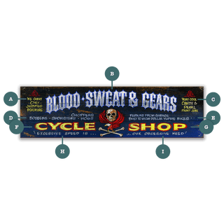 Blood Sweat & Gears - Wood & Metal Wall Art Wood & Metal Wall Art Out West Design Wood 36" x 10.5"