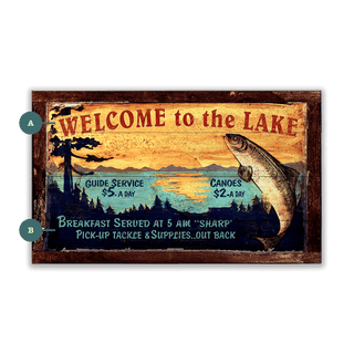 Rustic Lake Welcome - Wood & Metal Wall Art Wood & Metal Wall Art Out West Design