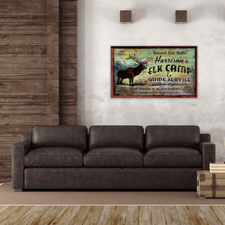 Elk Camp - Wood & Metal Wall Art Wood & Metal Wall Art Out West Design