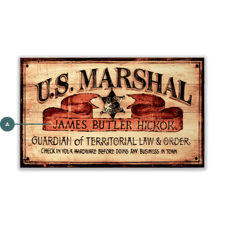 Personalized U.S. Marshal Western Sign - Wood & Metal Wall Art