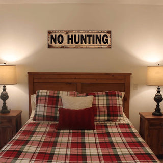 No Hunting Sign - Wood & Metal Wall Art Wood & Metal Wall Art Out West Design