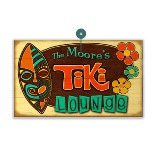 Tropical Tiki Lounge: Personalized - Wood & Metal Wall Art Wood & Metal Wall Art Meissenburg Designs Wood 14" x 8"
