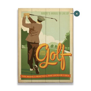 The More I Practice, The Luckier I Get - Wood & Metal Wall Art Wood & Metal Wall Art Anderson Design Group Wood 9" x 12"