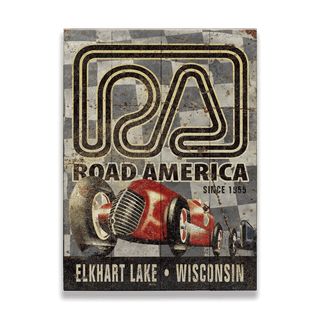 [RA] Logo Red Car - Wood & Metal Wall Art Wood & Metal Wall Art Road America Wood 9" x 12"