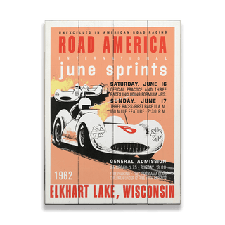 [RA] 1962 Sprints - Wood & Metal Wall Art Wood & Metal Wall Art Road America Wood 9" x 12"